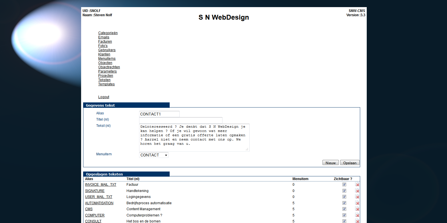 SNWCMS: Eenvoudig website beheer